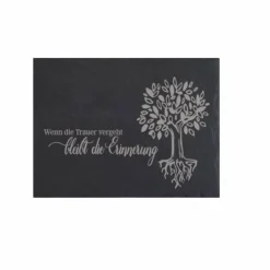 Grabschmuck Trauerschild Grab Schmuck Friedhof Grabplatte Stein Schiefer schwarz Steinplatte Platte Garten Erde