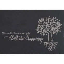 Grabschmuck Trauerschild Grab Schmuck Friedhof Grabplatte Stein Schiefer schwarz Steinplatte Platte Garten Erde