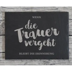 Grabschmuck Trauerschild Grab Schmuck Friedhof Grabplatte Stein Schiefer schwarz Steinplatte Platte Garten Erde