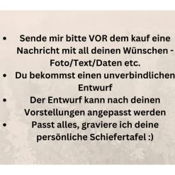 Grabstein & Gedenktafel aus Schiefer (30x20cm) mit individueller Wunschgravur – personalisierter Grabschmuck & Fotogravur