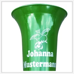 Grabvase Friedhofsvase "Tulpe" mit Namen und Vogelmotiv Grabvase mit Beschriftung