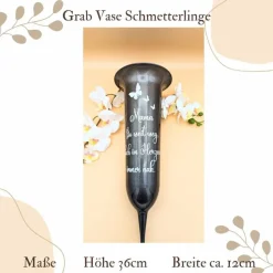 Grabvase, Grabdeko, Grabschmuck 3 Schmetterlinge
