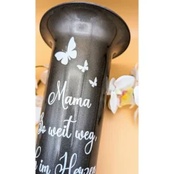 Grabvase, Grabdeko, Grabschmuck 3 Schmetterlinge