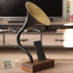 Grammophone Akustik Iphone Handy Akustik Gastgeschenk Black