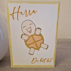 Gratulationskarte / Geburt / Schildkröte / Babykarte / Karte für Neugeborene / Baby Ankündigungskarte / Taufkarte
