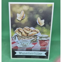 Gratulationskarte Wunscherfüller / Glückwunschkarte Frühstücksmotiv / Grußkarte guter Wunsch / Geschenkidee zum Anlass