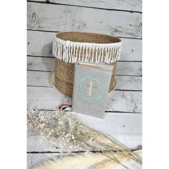 graue Gotteslobhülle Blumenkranz Gebetbuchhülle Blütenkranz Blumen Kreuz aus Filz personalisiert