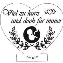 graviertes Herz als Trauerlicht• Erinnerungslicht•Weihnachtsdekoration •Fehlgeburt• Sternenkindandenken• Gedenken