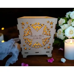 Graviertes Holzlicht Sternenkind • Trauerlicht • Erinnerung & Geschenk • Hochzeitslicht • Hochzeitsgeschenk