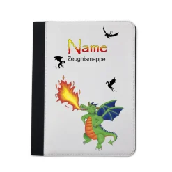 grüner Drache Zeugnismappe personalisiert | Zeugnismappe Jungen | Zeugnismappe mit Namen | Urkundenmappe Drachen