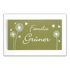grünes Holztürschild für Familien mit Name personalisiert, einzigartiges Willkommensschild für Haustür und Eingang, persönliches Geburtstagsgeschenk für den Partner