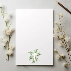 Grünes Konfirmationseinladungskarten-Set 10er-Pack, Konfirmationskarte mit Olivenzweigen, Einladung Konfirmation