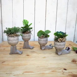 Grünpflanzen Gesteck in Figuren Topf