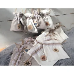 Große befüllbare Adventskalendersäckchen aus Leinen in Beige & Taupe – XXL Adventskalender zum Selbstbefüllen