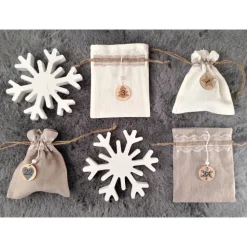 Große befüllbare Adventskalendersäckchen aus Leinen in Beige & Taupe – XXL Adventskalender zum Selbstbefüllen