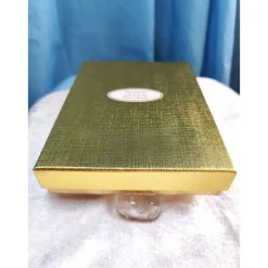 Große Festliche Schmuckschachtel/-Etui 18,3x13,9x3,6cm Geschenkverpackung für Collier/Schmuckset Gold Struktur+Hochglanz