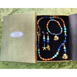 Große Festliche Schmuckschachtel/-Etui 18,3x13,9x3,6cm Geschenkverpackung für Collier/Schmuckset Gold Struktur+Hochglanz