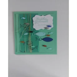 Große quadratische Karte in mint, zur Kommunion oder Konfirmation