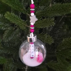 Große Weihnachtskugel mit Name personalisiert - 8cm oder 10cm - freie Farb und Motivwahl - Christbaumkugel Kunststoff