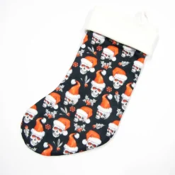 Großer Nikolausstiefel Nikolaussocke Nikolausstrumpf handgefertigt Totenkopf Nikolausmütze personalisierbar mit Namen