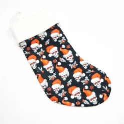 Großer Nikolausstiefel Nikolaussocke Nikolausstrumpf handgefertigt Totenkopf Nikolausmütze personalisierbar mit Namen