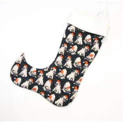 Großer Nikolausstiefel Nikolaussocke Nikolausstrumpf handgefertigt Mopsi mit Nikolausmütze personalisierbar mit  Namen