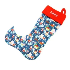 Großer Nikolausstiefel Nikolaussocke Nikolausstrumpf handgefertigt mit Nikolaus,Schlitten personalisierbar mit  Namen