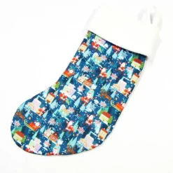 Großer Nikolausstiefel Nikolaussocke Nikolausstrumpf handgefertigt Nikolaus mit Schlitten personalisierbar mit Namen