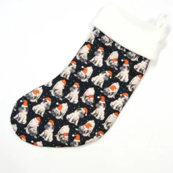 Großer Nikolausstiefel Nikolaussocke Nikolausstrumpf handgefertigt Mopsi Hund personalisierbar mit Namen