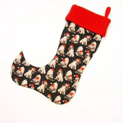 Großer Nikolausstiefel Nikolaussocke Nikolausstrumpf handgefertigt Mopsi Nikolausmütze personalisierbar mit  Namen Hund