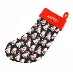 Großer Nikolausstiefel Nikolaussocke Nikolausstrumpf handgefertigt Mopsi Hund personalisierbar mit Namen