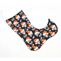 Großer Nikolausstiefel Nikolaussocke Nikolausstrumpf handgefertigt Totenkopf Nikolausmütze personalisierbar mit  Namen