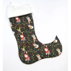 Großer Nikolausstiefel Nikolaussocke Nikolausstrumpf handgefertigt Lichterkette Nikolaus personalisierbar mit Namen