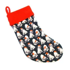 Großer Nikolausstiefel Nikolaussocke Nikolausstrumpf handgefertigt Mopsi Hund personalisierbar mit Namen