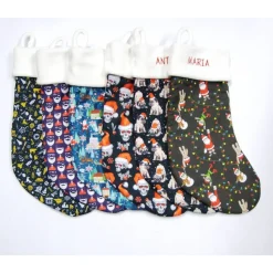 Großer Nikolausstiefel Nikolaussocke Nikolausstrumpf handgefertigt Weihnachtsmotiven personalisierbar mit Namen