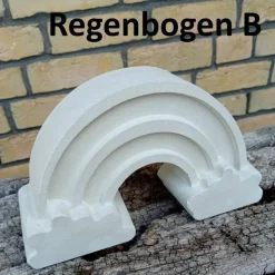 Großer Regenbogen aus Beton für Grabschmuck oder Gedenkecke, 2. Wahl