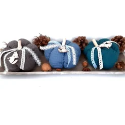 Großer Stoffkürbis aus Waffelpique, herbstliche Deko-Kürbisse (1 Stk.)