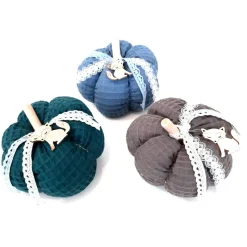 Großer Stoffkürbis aus Waffelpique, herbstliche Deko-Kürbisse (1 Stk.)