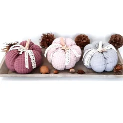 Großer Stoffkürbis aus Waffelpique, herbstliche Deko-Kürbisse (1 Stk.)