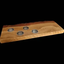 Großes Dekobrett mit Kerzenhaltern, Eiche massiv geölt