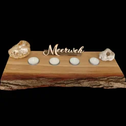 Großes Dekobrett mit Kerzenhaltern, Eiche massiv geölt