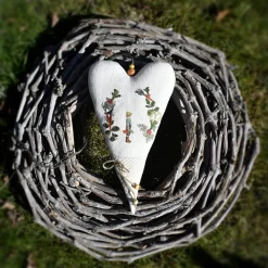 großes Herz - Halbleinen - Garten