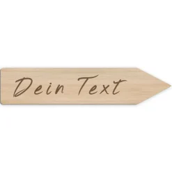 Großes Holzschild für Hochzeit - Pfeil aus Holz mit Wunschtext - Personalisierbares Wegweiser-Schild mit Gravur