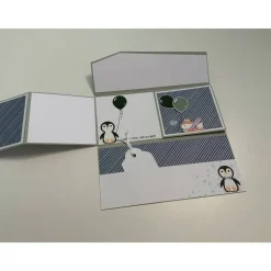 Grußkarte / Glückwunschkarte zu verschiedensten Anlässen für Tickets / Eintrittskarten, Pinguine zum Geburtstag