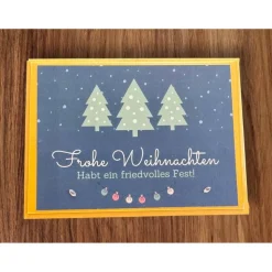 Grußkarte "Frohe Weihnachten" mit passendem Kuvert - aufklappbar