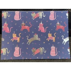 Grußkarte, Handarbeit mit Umschlag, Motiv: Katzen