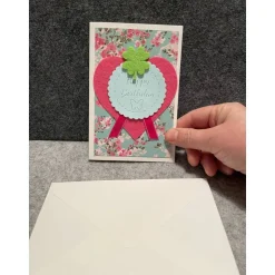 Grußkarte, Handarbeit mit Umschlag: Motiv: Blumen, Happy Birthday