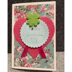 Grußkarte, Handarbeit mit Umschlag: Motiv: Blumen, Happy Birthday