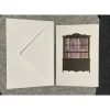 Grußkarte, Handarbeit mit Umschlag. Motiv: Bücher