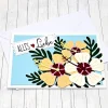 Grußkarte Hibiskus – Sommerliche Karte mit Hibiskusblüten, hochwertig & handgefertigt